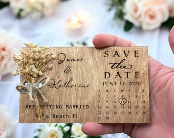 Rustic Wedding Save the Date Magnet Calendar | Custom Floral Wedding Magnets | Unique Date Reminder for Your Special Day