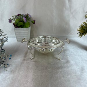 Handgefertigte versilberte Bonbonschale, luxuriöse und stilvolle Wohnkultur, atemberaubende Aufbewahrung und dekoratives Stück für jedes Interieur, Geschenk für die Küche