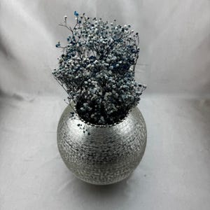 999k Silver Embossed Sphere Vase: Vintage Minimalist Decor