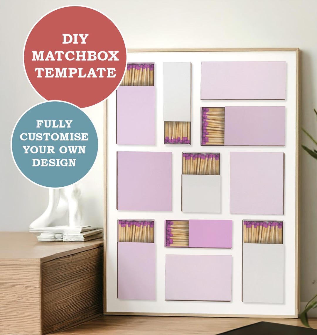 DIY Pink Matchbox Template, Custom Canva Match Box Poster, Editable ...