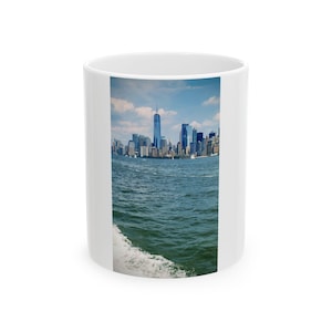 Skyline Ceramic Mug - New York City, 11oz 15oz Coffee Cup, Travel Lover Gift, Cityscape Tea Mug, NYC Souvenir, Urban Skyline Decor