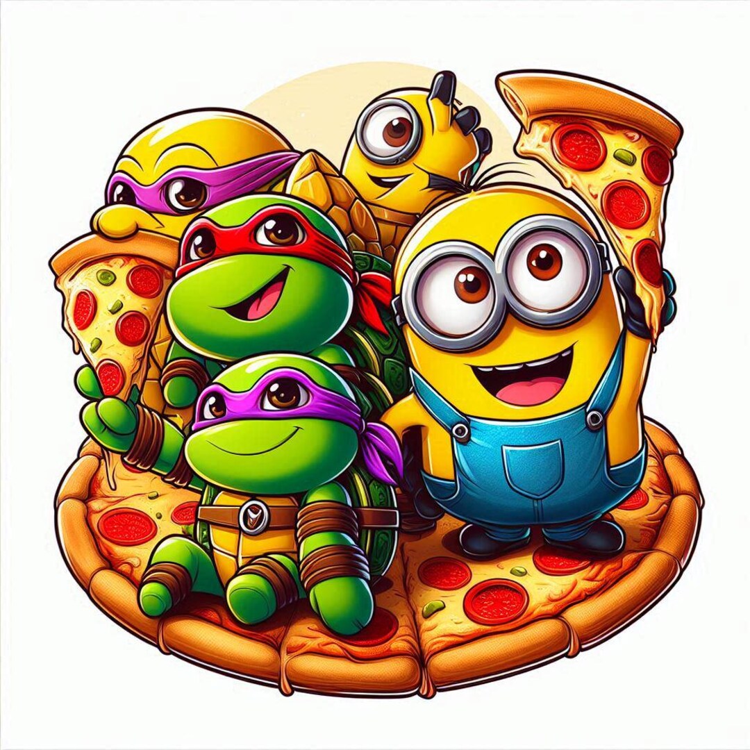 Minions Turtles PNG Minions DTF T-shirt Design 300 DPI Digital Art ...