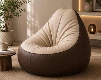 Funda moderna de polipiel para sillón tipo puf, tumbona ergonómica de suelo (solo la funda)