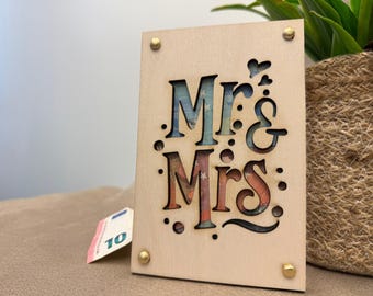 Wooden Money Card Wedding