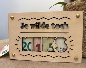 Wooden Money Card Nothing