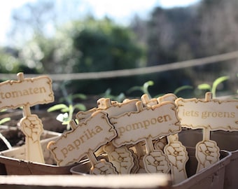 Plant labels 'Vegetable garden' 12 pieces