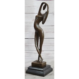 Abstract Female Figure Stretching Modern Art Bronze Sculpture Statue