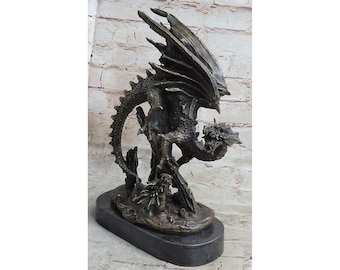 XXXLブロンズ製日本龍彫刻：大理石台座の東洋風置物 - Etsy 日本