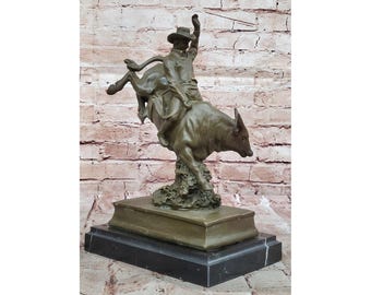 ssx2673 フランクリンミント 馬上のカウボーイ ブロンズ像 置物