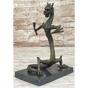 Skinny Dragon Bronze Statue Art Sculpture Home Decor