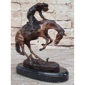 Rattlesnake Cowboy Bronze Statue Sculpture Country Old Western Figure