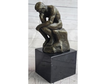 ロダンの「考える人」像：コールドキャストブロンズ彫刻、オフィス装飾