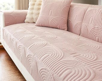 Soft Velvet Sofa Cover & Cushion | Non-Slip Universal Protector for Winter Comfort and Style good for Pets