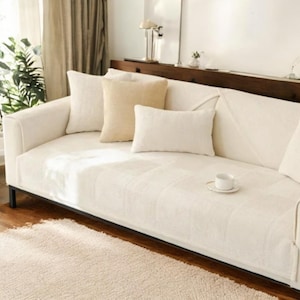 Nordic Color Sofa Cover, Non-Slip Thick Velvet, Sofa Cushion, Towel Shape Sofa Slipper, Soft, Comfortable, Stylish Home Decor for Any Sofa