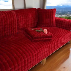 Thickened Velvet Flannel Sofa Cover | Non-Slip Plush Cushion & Backrest Protector for a Cozy and Stylish Living Room