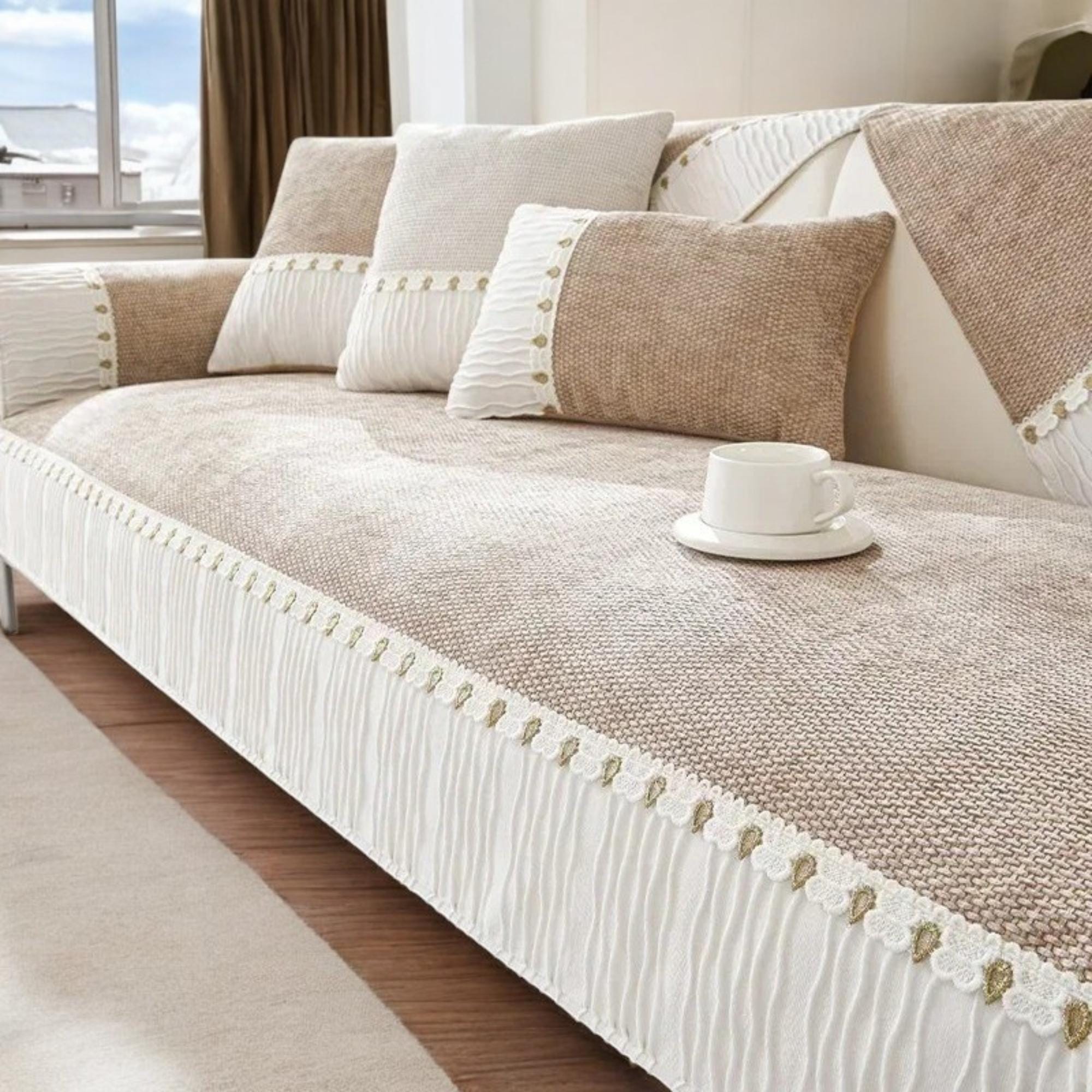 Chenille Sofa Cushion Cover – Non-Slip, Furniture Protector, and Style Upgrade for Your Living Room