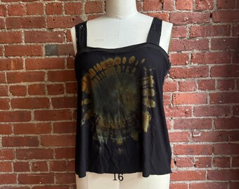 Feather light breezy Hand reverse dyed Lightweight organic bamboo jersey slouchy tank-  free size