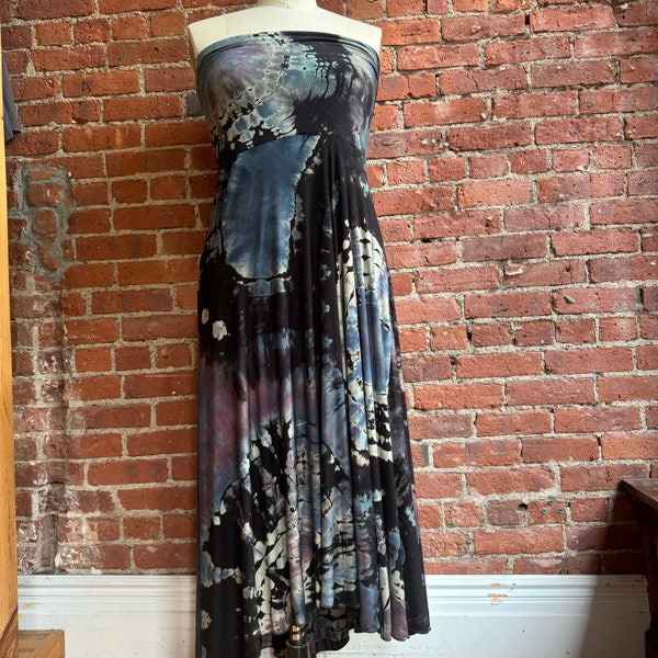Reverse tie dye buttery soft lightweight bamboo convertible dress skirt- organic bamboo hand dyed maxi dress