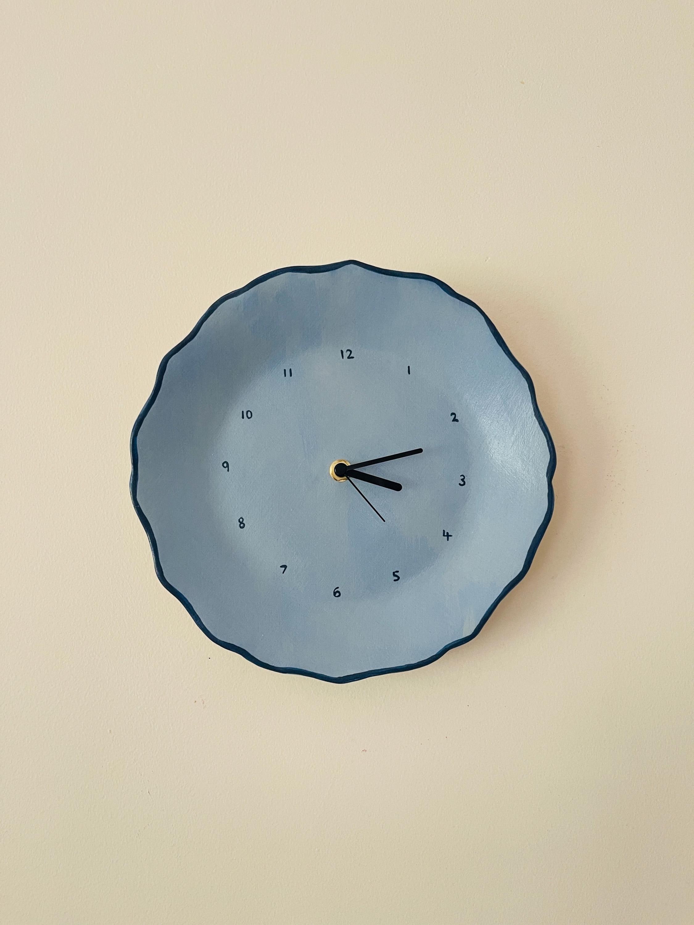 Blue Ceramic Clock - Etsy