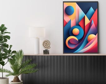 Conjunto de arte abstracto moderno: 4 diseños digitales (PDF y JPG)