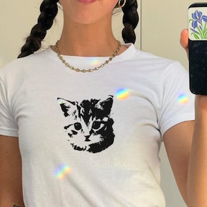 Kitty Meme Baby Tee, Cat Lover Shirt, Cat Person Gift, Gift for Mom, Funny Mom Tshirt