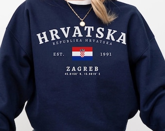 Croatia Crewneck Sweatshirt – Hrvatska Flag Pullover, Hrvatska Pride Apparel