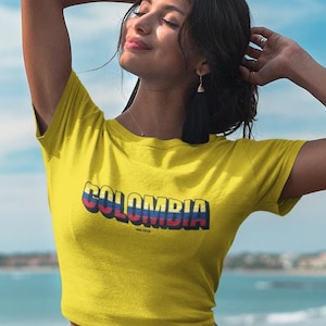 Colombia Women&#39;s Baby Tee, Colombia Y2K T-Shirt, Colombia, Colombia Crop Tee, Vintage 2000s 90&#39;s Baby Tee, Colombia Shirt, Colombia Tank Top
