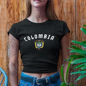 Colombia Women&#39;s Baby Tee, Colombia Y2K T-Shirt, Colombia, Colombia Crop Tee, Vintage 2000s 90&#39;s Baby Tee, Colombia Shirt, Colombia Tank Top
