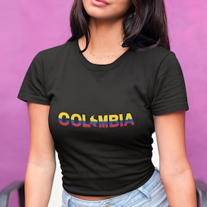 Colombia Women&#39;s Baby Tee, Colombia Y2K T-Shirt, Colombia, Colombia Crop Tee, Vintage 2000s 90&#39;s Baby Tee, Colombia Shirt, Colombia Tank Top