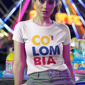 Colombia Women&#39;s Baby Tee, Colombia Y2K T-Shirt, Colombia, Colombia Crop Tee, Vintage 2000s 90&#39;s Baby Tee, Colombia Shirt, Colombia Tank Top
