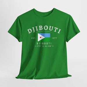 Djibouti Unisex T-Shirt, Djibouti Flag Tee, Vintage Djibouti City Shirt, African Streetwear, Oversized Horn of Africa Tee
