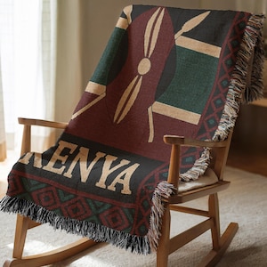 Kenia-Decke, afrozentrische Tagesdecke, Dekoration zum afrikanischen Erbe, Maasai-Geschenk, Wandkunst für die Diaspora