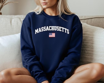 Massachusetts Sweatshirt, Massachusetts Crewneck, Cozy Pullover, Massachusetts Gift Idea, Massachusetts T Shirt, State Pride Apparel