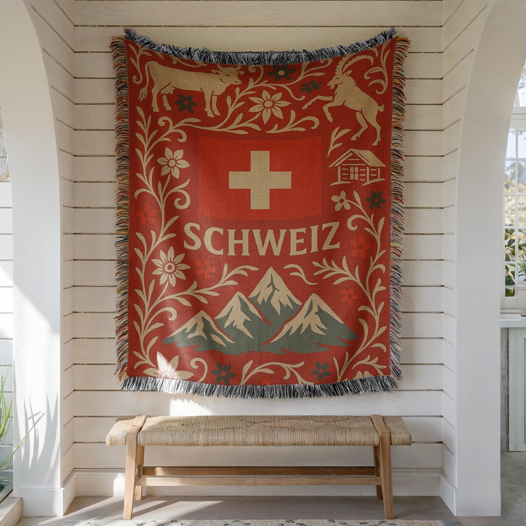 Switzerland Woven Blanket – Swiss Heritage Home Decor Gift - Etsy