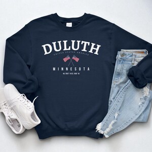 Duluth Sweatshirt, Minnesota Crewneck, Cozy USA Pullover, Duluth Gift Idea, Midwest City Shirt, State Pride Apparel, Souvenir