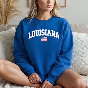Louisiana Sweatshirt, Louisiana Crewneck, Cozy Pullover, Louisiana Gift Idea, Louisiana T Shirt, State Pride Apparel, Travel Souvenir