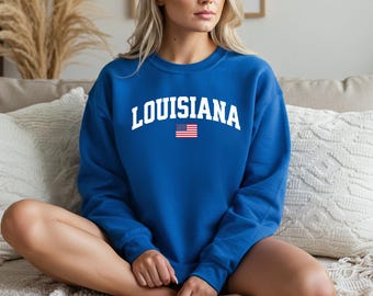 Louisiana Sweatshirt, Louisiana Crewneck, Cozy Pullover, Louisiana Gift Idea, Louisiana T Shirt, State Pride Apparel, Travel Souvenir