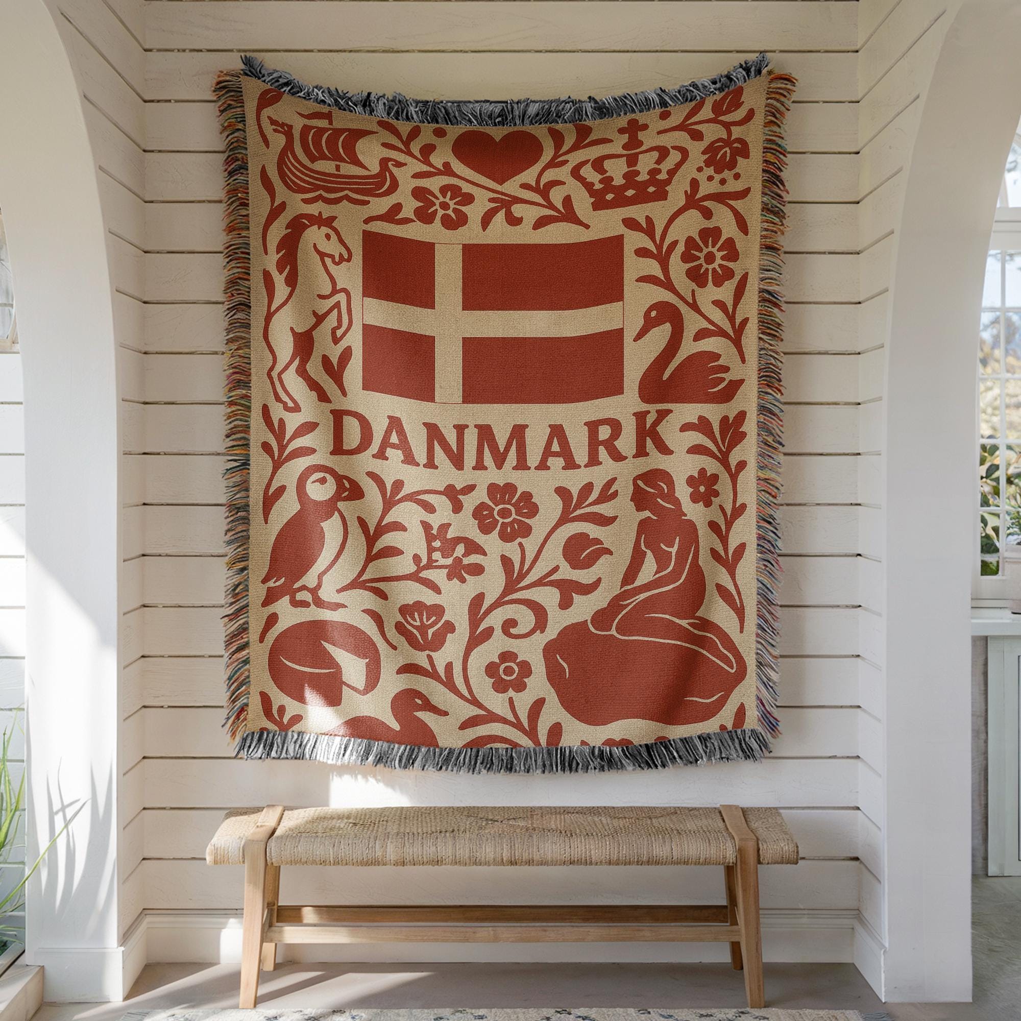 Denmark Woven Blanket – Nordic Heritage Home Decor Gift - Etsy