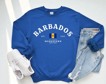 Barbados Crewneck Sweatshirt – Bridgetown Flag Pullover, Barbadian Pride Apparel