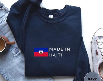 Haiti Crewneck Sweatshirt – Haiti Flag Pullover, Ayiti Pride Apparel