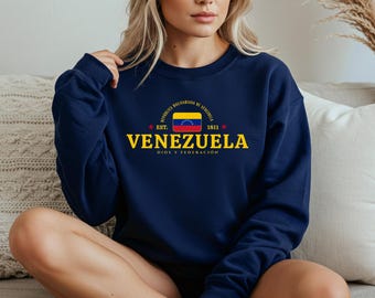 Venezuelansk Crewneck-tröja – Caracas-flaggtröja, Venezuelansk Pride-kläder