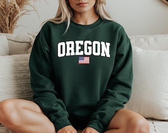 Sudadera de Oregón, jersey de cuello redondo de Oregón, jersey acogedor, idea de regalo de Oregón, camiseta de Oregón, ropa de orgullo estatal, recuerdo de viaje
