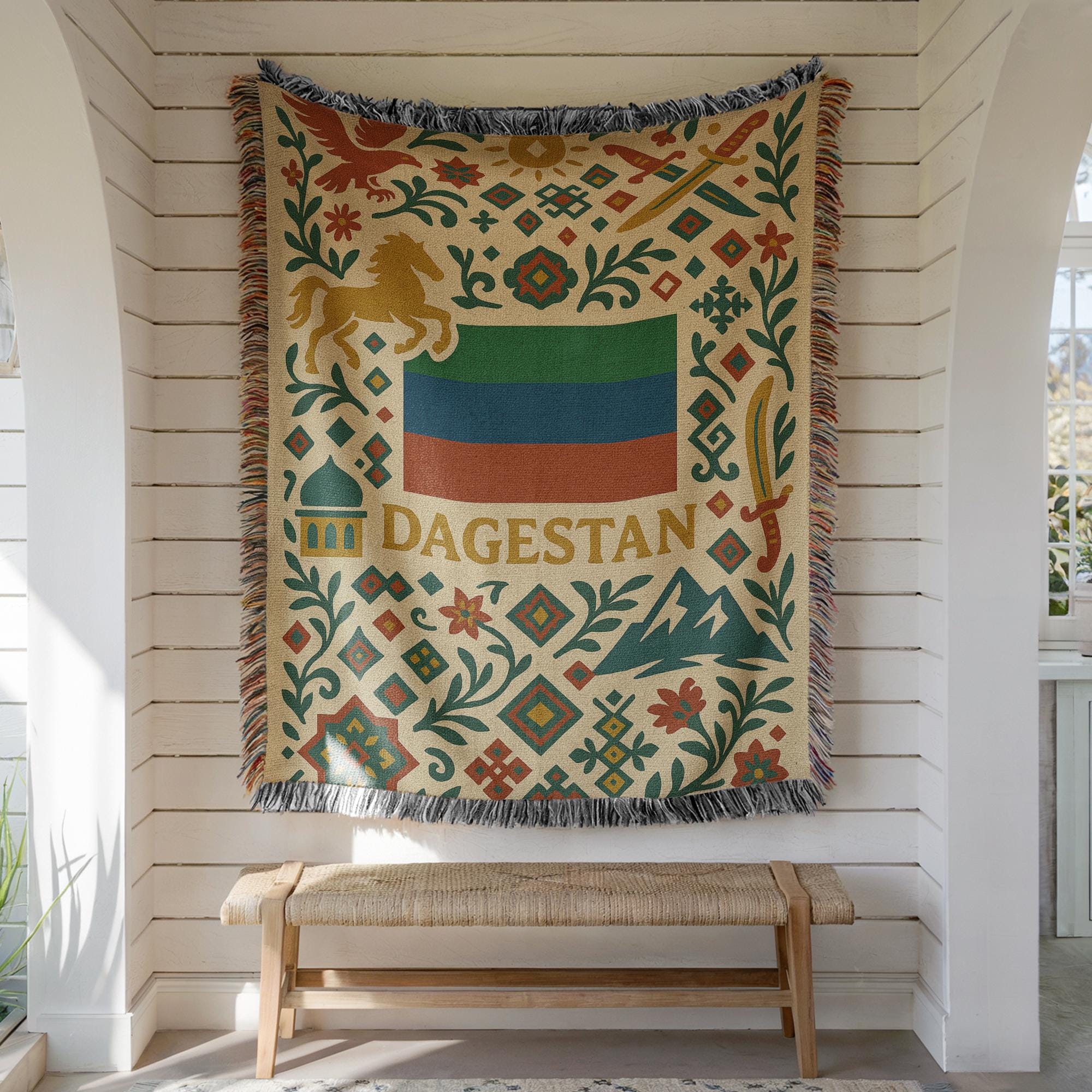 Dagestan Woven Blanket – Caucasus Heritage Home Decor Gift - Etsy