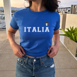 Italia Women&#39;s Baby Tee, Italy Y2K T-Shirt, Italy, Italy Crop Tee,  Vintage 2000s 90&#39;s Baby Tee, Italy Shirt, Italy Tank Top