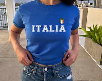 イタリア レディース ベビー T シャツ、イタリア Y2K T シャツ、イタリア、イタリア クロップ T シャツ、ヴィンテージ 2000 年代 90 年代 ベビー T シャツ、イタリア シャツ、イタリア タンクトップ