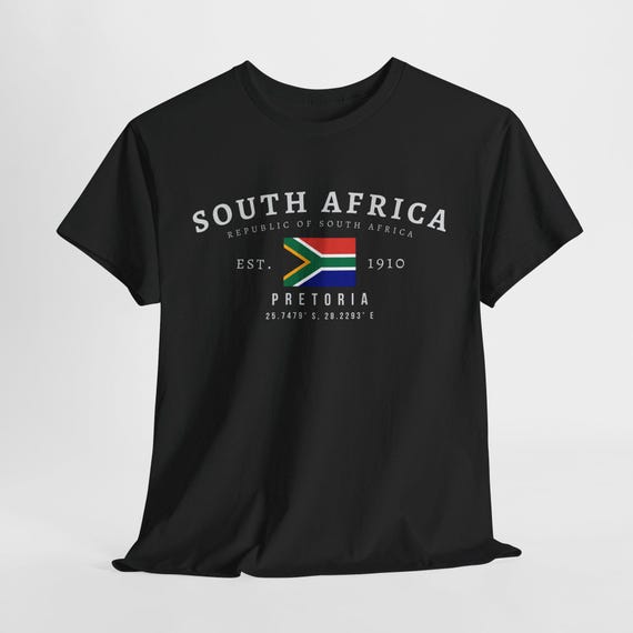 南アフリカ ユニセックス Tシャツ、フラッグ Tシャツ、ヴィンテージ