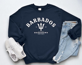 Barbados Crewneck Sweatshirt – Bridgetown Flag Pullover, Barbadian Pride Apparel