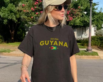 Guyana Unisex T-Shirt, Guyana Flag T-Shirt, Her & Him Gift, Summer Vibes, Traveler shirt