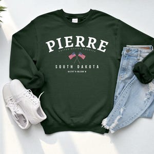 Pierre Sweatshirt, South Dakota Crewneck, Cozy USA Pullover, Pierre Gift Idea, Midwest City Shirt, State Pride Apparel, Souvenir