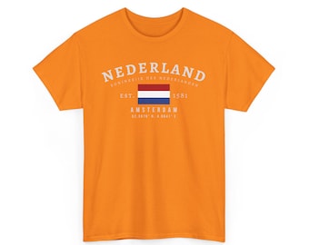 Niederlande Unisex T-Shirt, Nederland Flagge T-Shirt, Vintage Amsterdam Shirt, European Streetwear T-Shirt, übergroßes Dutch Pride T-Shirt